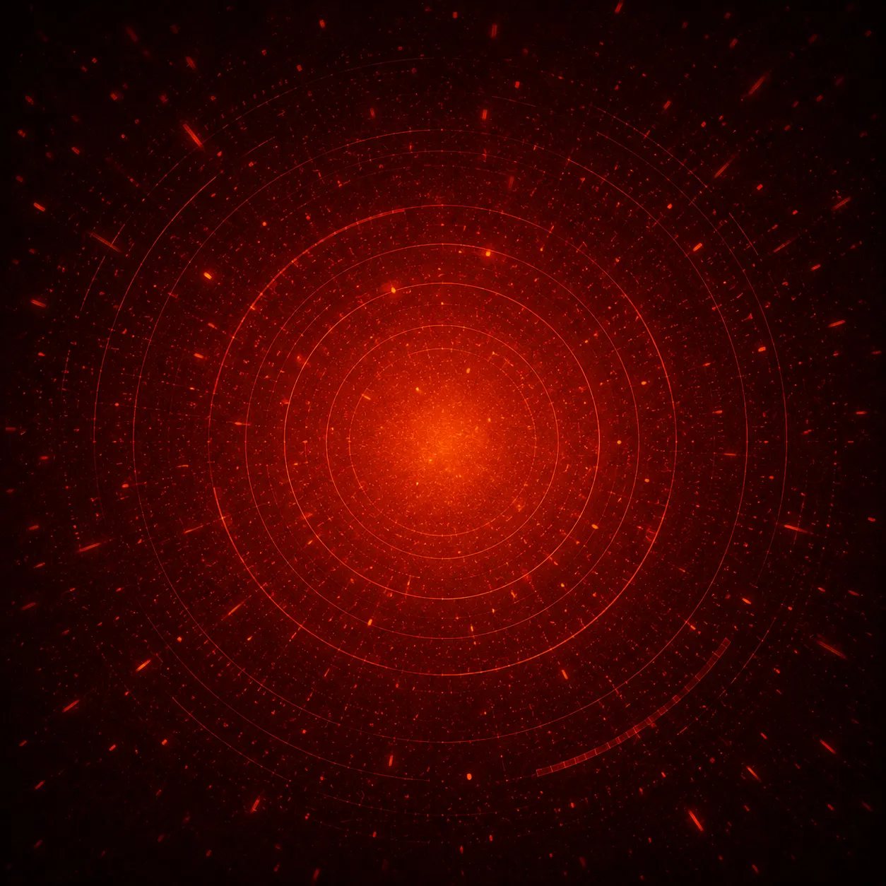 Faint ember burst pattern on a dark background