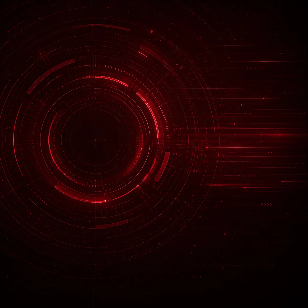Faint red concentric ring pattern on a dark background