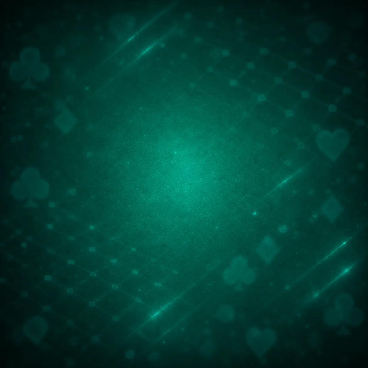 Faint teal card-suit pattern on a dark background