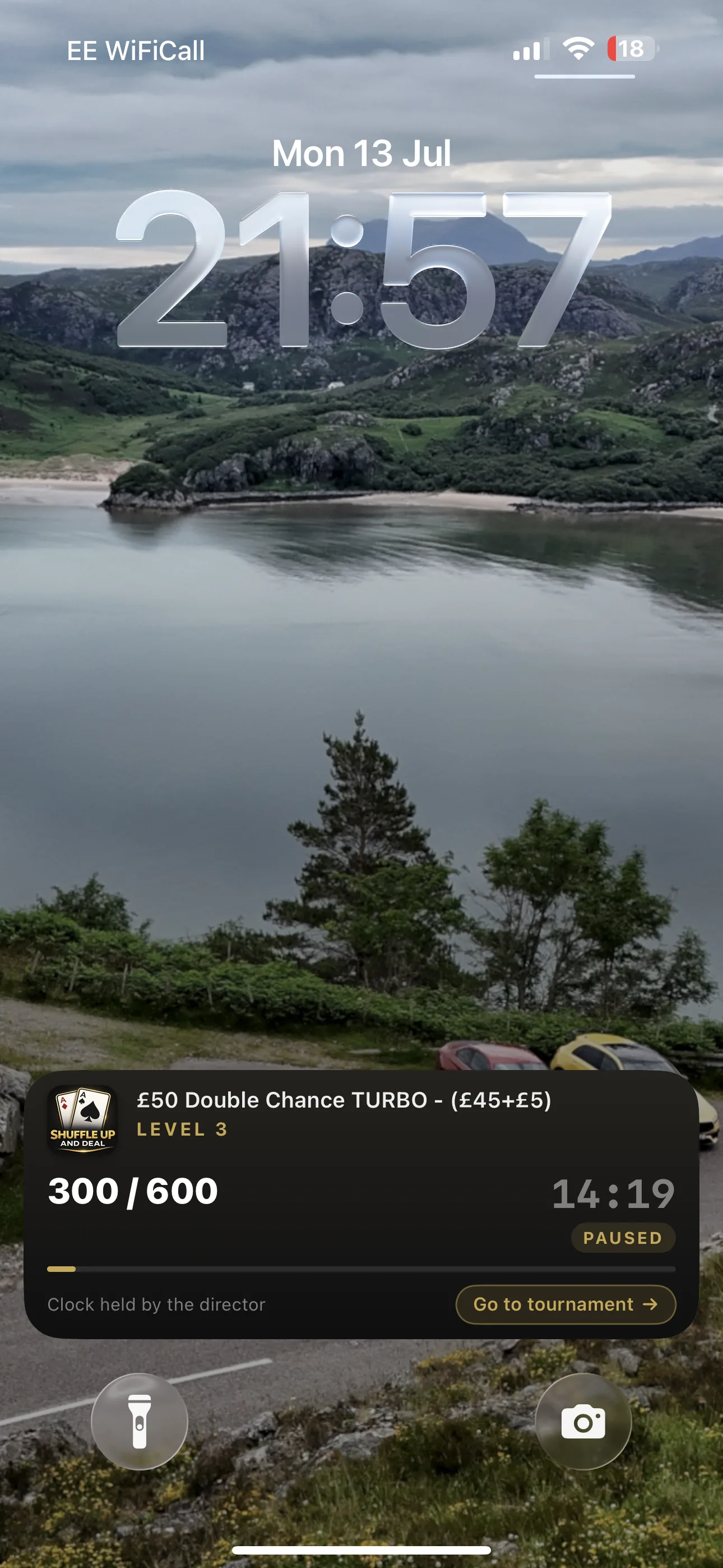 Live on the lock screen, even with the phone in your pocket