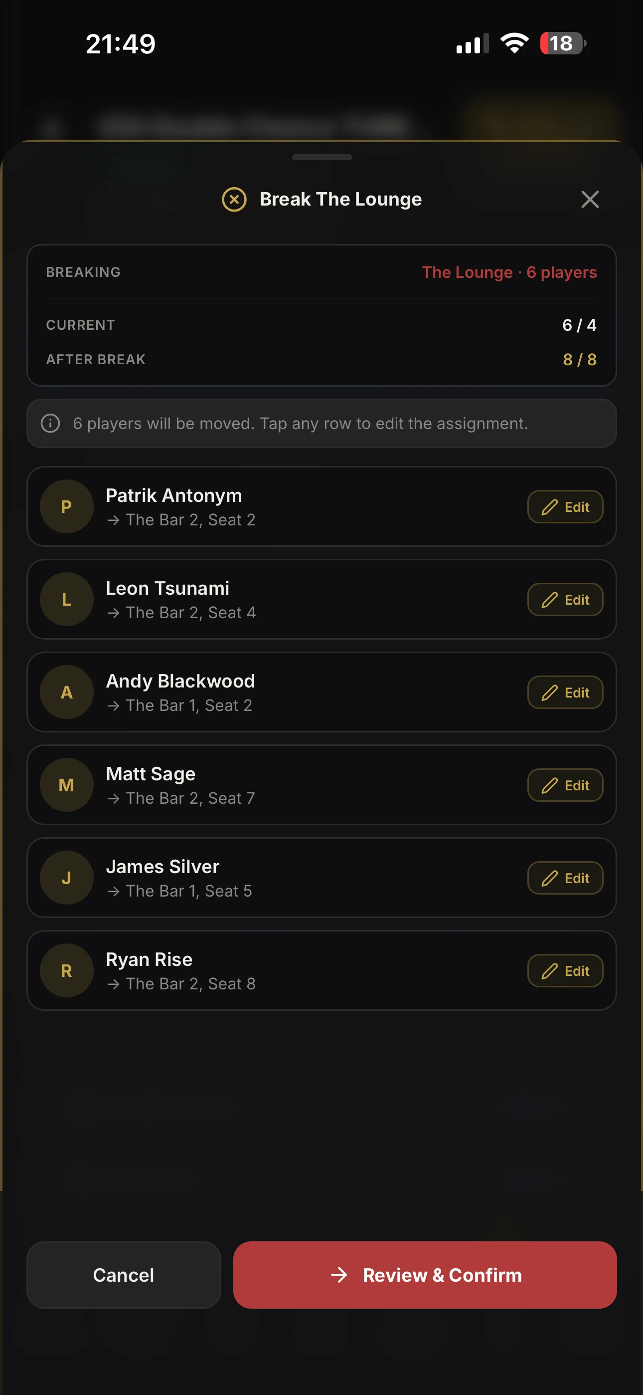 Breaking a table, every move reviewed before you confirm